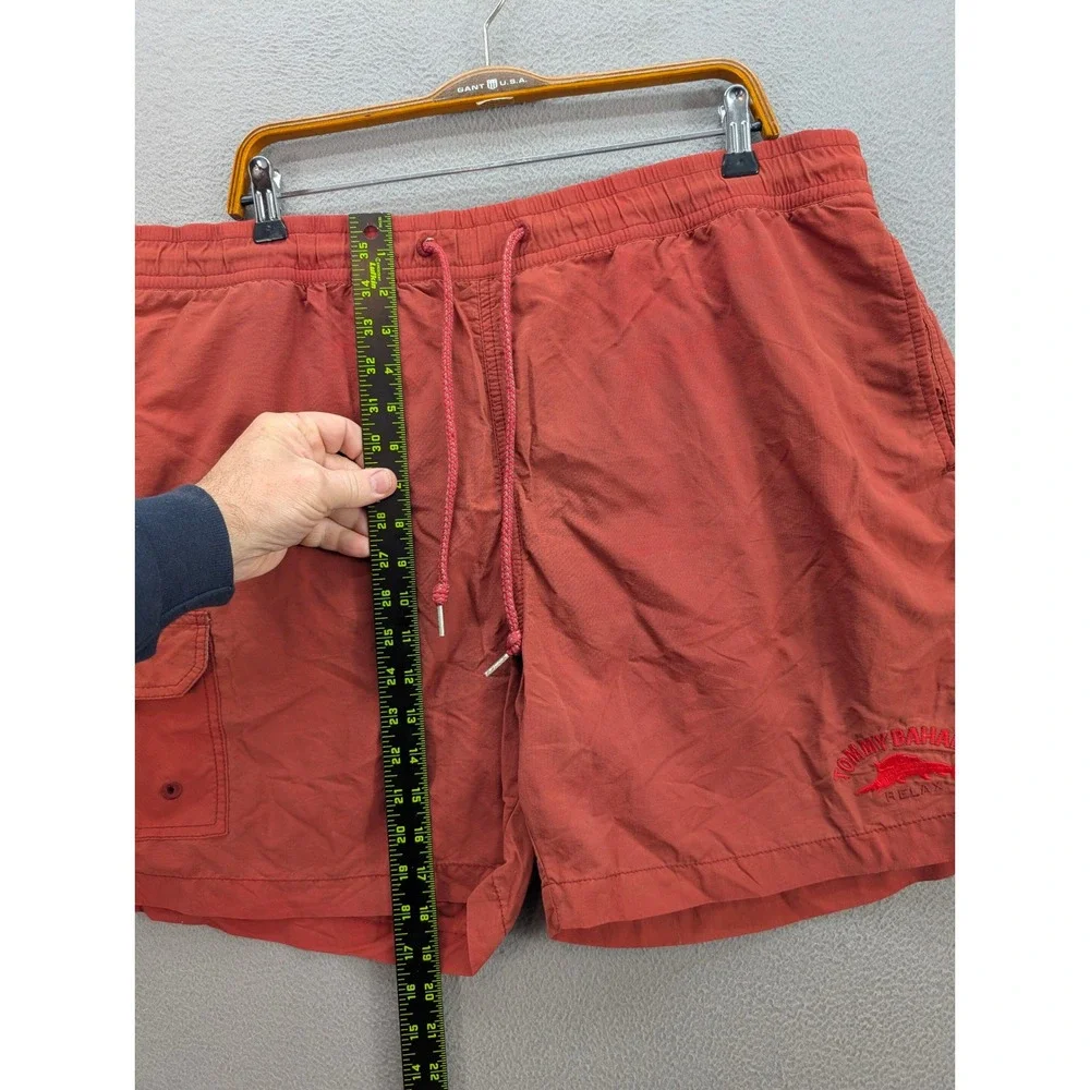 Tommy Bahama Relax Swim Trunks Mesh Lined Cargo Pockets Mens L Marlin Logo Beach